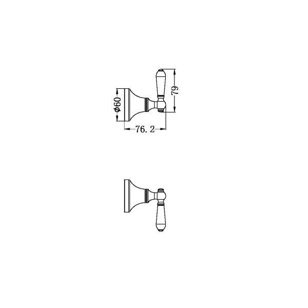 YORK WALL TOP ASSEMBLIES WITH WHITE PORCELAIN LEVER MATTE BLACK (NR692109B01MB)