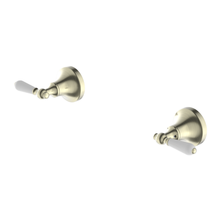 YORK WALL TOP ASSEMBLIES WITH WHITE PORCELAIN LEVER AGED BRASS (NR692109B01AB)