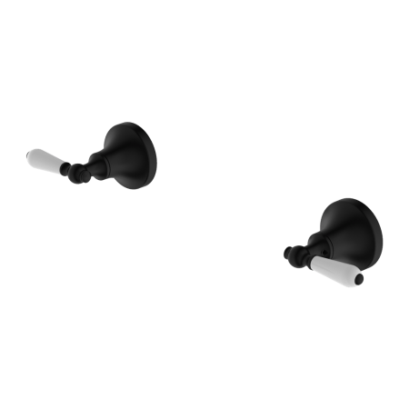 YORK WALL TOP ASSEMBLIES WITH WHITE PORCELAIN LEVER MATTE BLACK (NR692109B01MB)