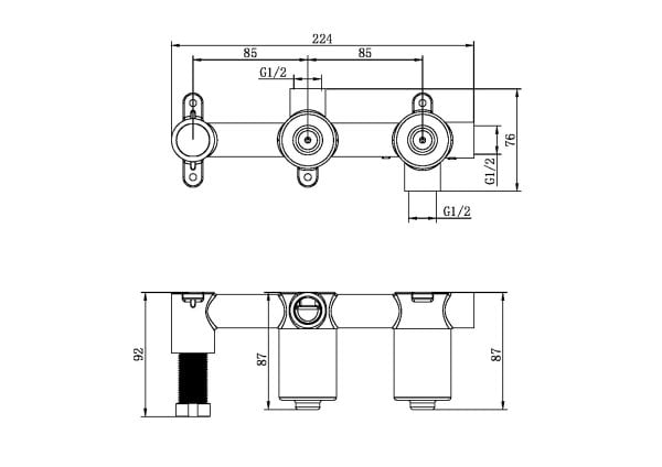 PREMIUM UNIVERSAL PROGRESSIVE SHOWER SYSTEM BODY ONLY UNIVERSAL SHOWER VALVE BODY (NRUB005P)