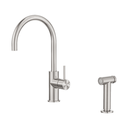 ZEN SS316L KITCHEN MIXER WITH HAND SPRAY HOT AND COLD WATER FAUCETS BRUSHED NICKEL (NR162208BN)