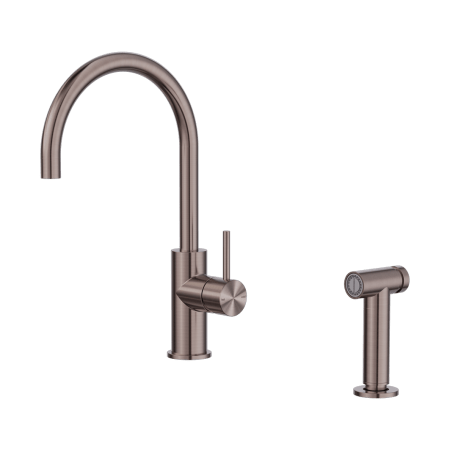 ZEN SS316L KITCHEN MIXER WITH HAND SPRAY HOT AND COLD WATER FAUCETS BRUSHED BRONZE (NR162208BZ)