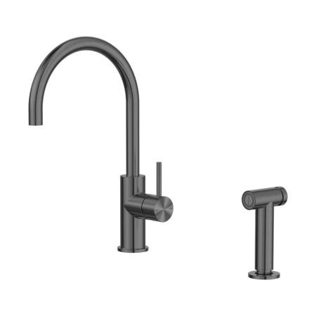 ZEN SS316L KITCHEN MIXER WITH HAND SPRAY HOT AND COLD WATER FAUCETS GRAPHITE (NR162208GR)
