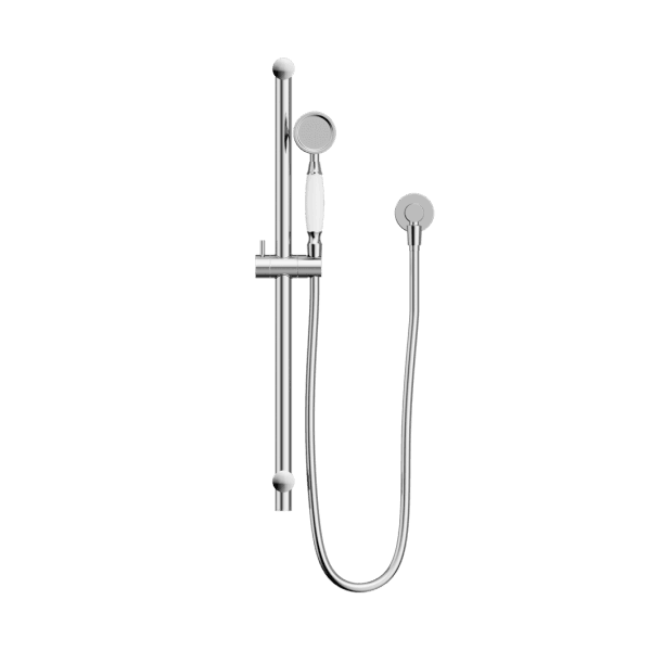 YORK SHOWER RAIL WITH WHITE PORCELAIN HAND SHOWER SET CHROME (NR692105A01CH)