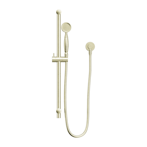 YORK SHOWER RAIL WITH METAL PORCELAIN HAND SHOWER SET AGED BRASS (NR692105A02AB)