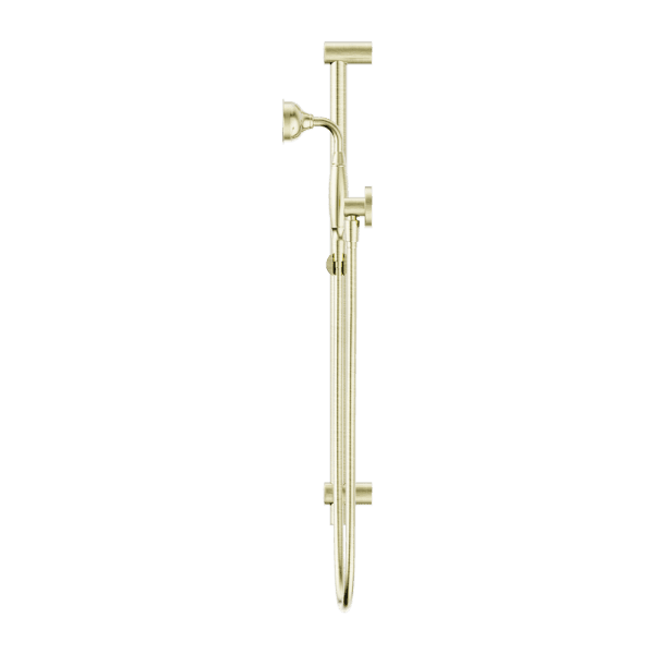 YORK SHOWER RAIL WITH METAL PORCELAIN HAND SHOWER SET AGED BRASS (NR692105A02AB)