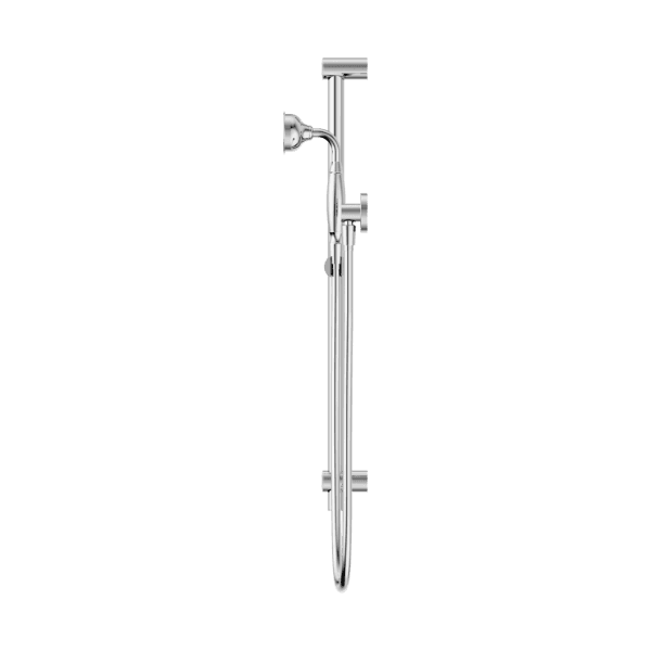 YORK SHOWER RAIL WITH METAL PORCELAIN HAND SHOWER SET CHROME (NR692105A02CH)