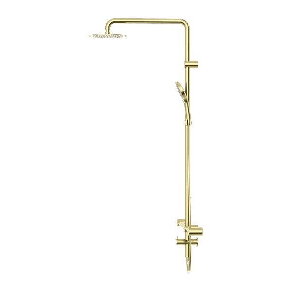 Mecca Care 32mm T Bar Grab Rail 1100x750mm Twin Shower Set Brushed Gold (NRCS008BG)