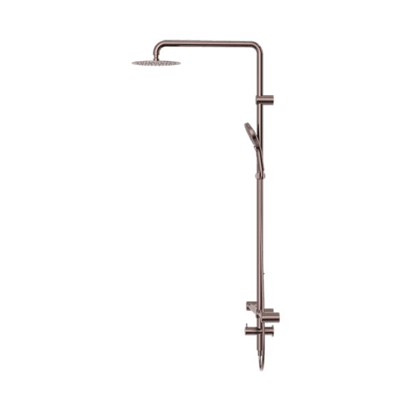 Mecca Care 32mm T Bar Grab Rail 1100x750mm Twin Shower Set Brushed Bronze (NRCS008BZ)
