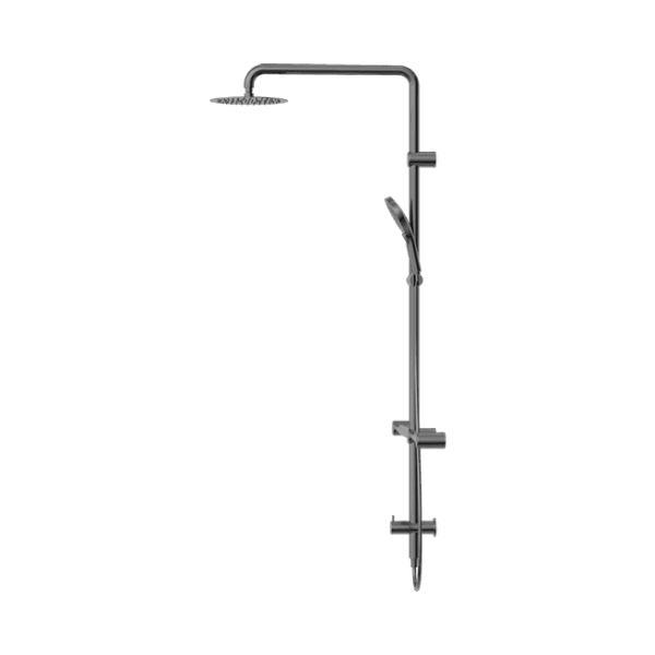 Mecca Care 32mm T Bar Grab Rail 1100x750mm Twin Shower Set Gun Metal (NRCS008GM)