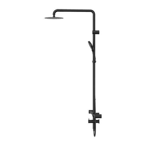Mecca Care 32mm T Bar Grab Rail 1100x750mm Twin Shower Set Matte Black (NRCS008MB)