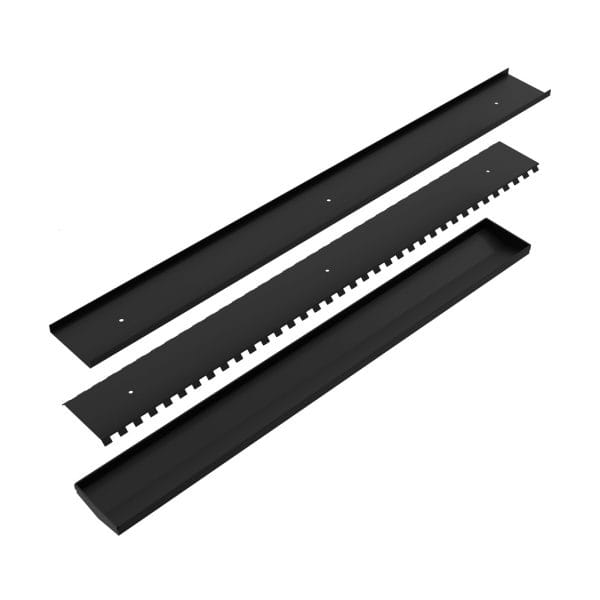 Tile Insert V Channel Floor Grate 80mm Outlet With Hole Saw Matte Black (NRFG003HSMB)