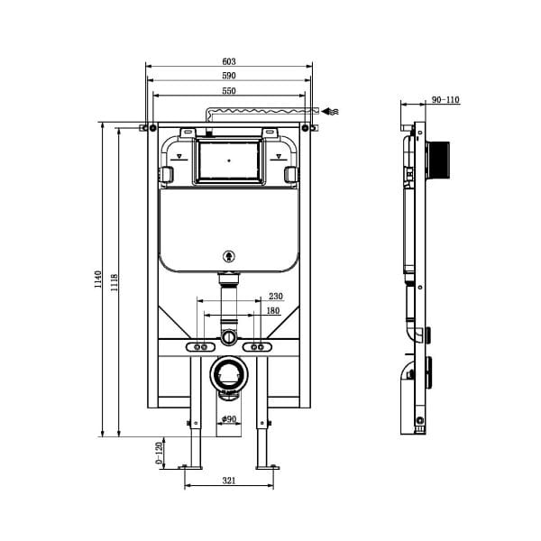 R&T Wall Hung In-Wall Cistern II (G30034)