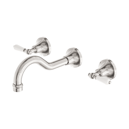 York Wall Basin Set With White Porcelain Lever Brushed Nickel (NR692107a01BN)