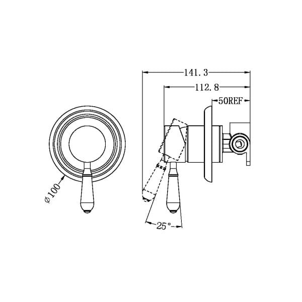 York Shower Mixer With Metal Lever Brushed Nickel (NR69210902BN)