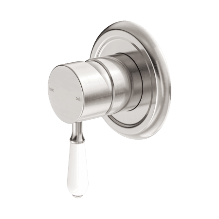 York Shower Mixer With White Porcelain Lever Brushed Nickel (NR69210901BN)