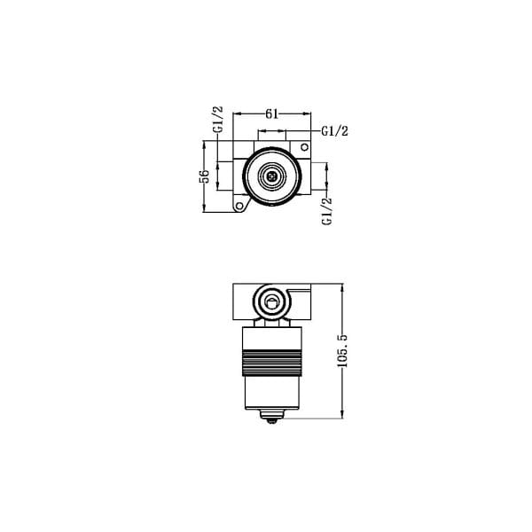 SS316L 35mm Premium Universal Shower Mixer Body Only (NRUB006)