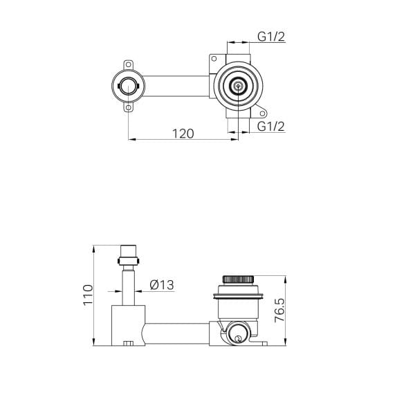 SERENITY WALL BASIN MIXER BODY ONLY (24C022)