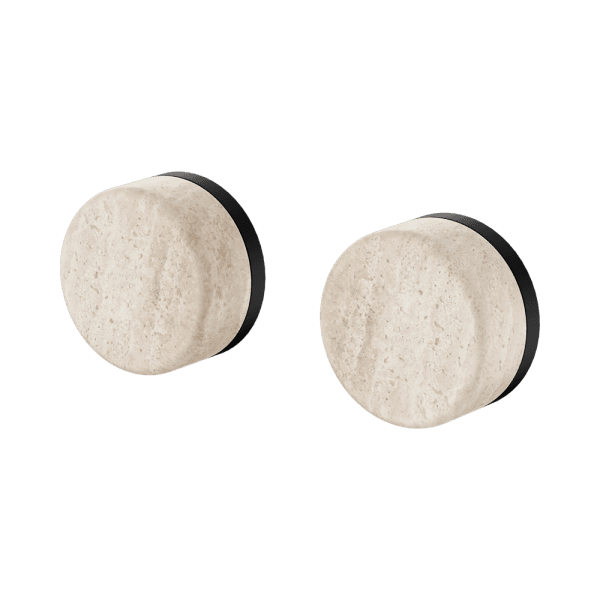 SERENITY WALL TOP ASSEMBLY WITH ROME TRAVERTINE HANDLE MATTE BLACK (24D007MB)