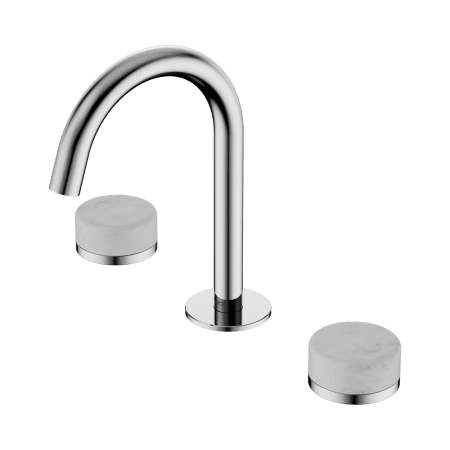 SERENITY BASIN SET ARC SPOUT WITH CARRARA HANDLE CHROME (24D011CH)