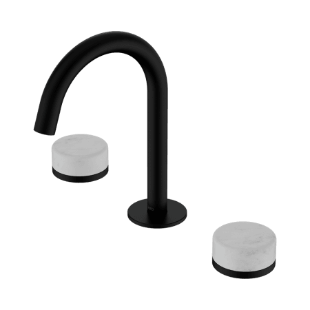 SERENITY BASIN SET ARC SPOUT WITH CARRARA HANDLE MATTE BLACK (24D011MB)
