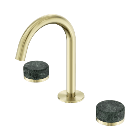 SERENITY BASIN SET ARC SPOUT WITH VERDE ALPI HANDLE BRUSHED GOLD (24D012BG)