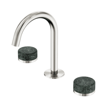 SERENITY BASIN SET ARC SPOUT WITH VERDE ALPI HANDLE BRUSHED NICKEL (24D012BN)
