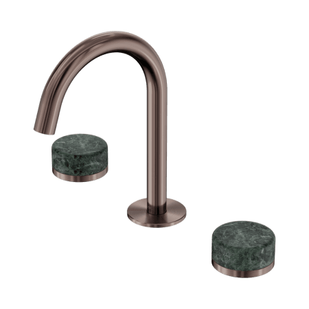 SERENITY BASIN SET ARC SPOUT WITH VERDE ALPI HANDLE BRUSHED BRONZE (24D012BZ)