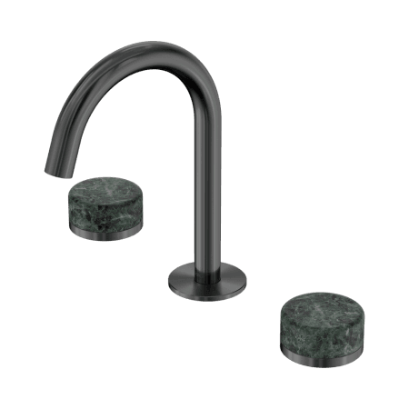 SERENITY BASIN SET ARC SPOUT WITH VERDE ALPI HANDLE GUN METAL (24D012GM)