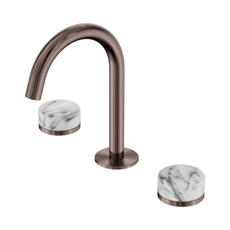 SERENITY BASIN SET ARC SPOUT WITH ARABESCATO CORCHIA HANDLE BRUSHED BRONZE (24D014BZ)