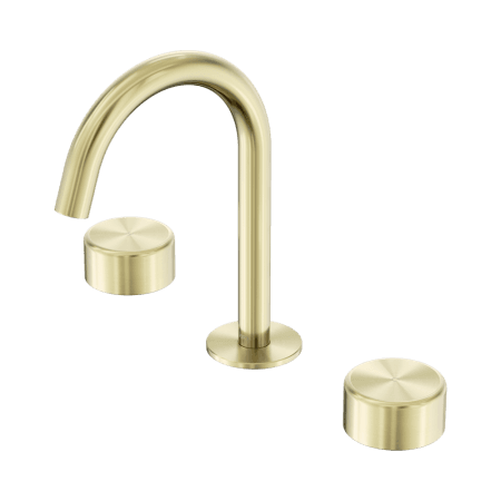 SERENITY BASIN SET ARC SPOUT WITH METAL HANDLE BRUSHED GOLD (24D016BG)
