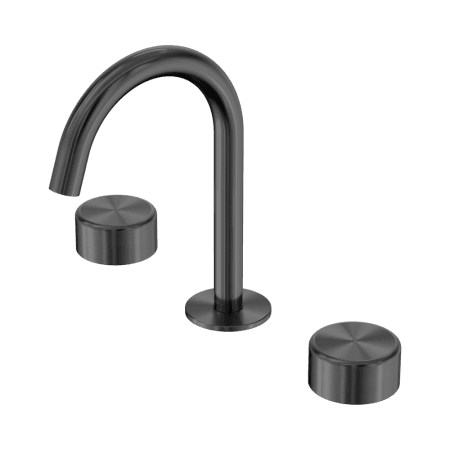 SERENITY BASIN SET ARC SPOUT WITH METAL HANDLE GUN METAL (24D016GM)