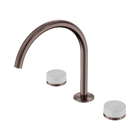 SERENITY BATH/KITCHEN SET ARC SPOUT WITH CARRARA HANDLE BRUSHED BRONZE (24D017BZ)