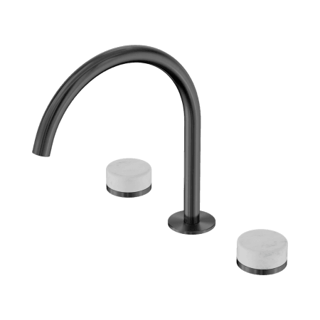 SERENITY BATH/KITCHEN SET ARC SPOUT WITH CARRARA HANDLE GUN METAL (24D017GM)