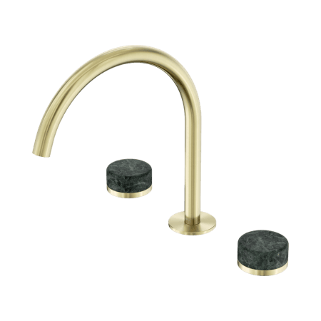 SERENITY BATH/KITCHEN SET ARC SPOUT WITH VERDE ALPI HANDLE BRUSHED GOLD (24D018BG)