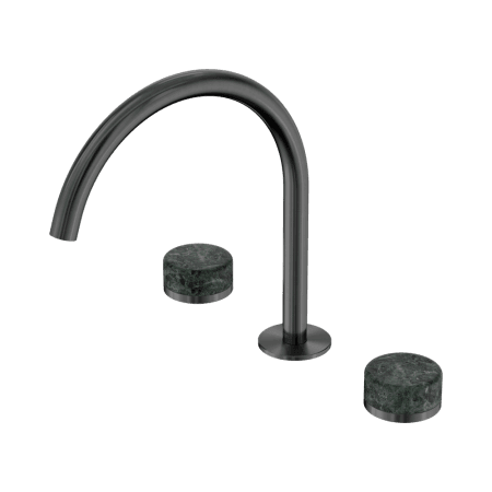 SERENITY BATH/KITCHEN SET ARC SPOUT WITH VERDE ALPI HANDLE GUN METAL (24D018GM)