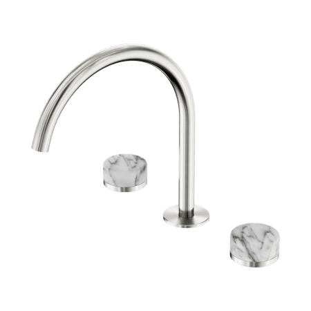 SERENITY BATH/KITCHEN SET ARC SPOUT WITH ARABESCATO CORCHIA HANDLE BRUSHED NICKEL (24D020BN)