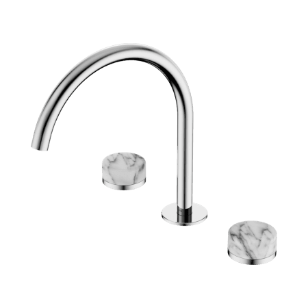 SERENITY BATH/KITCHEN SET ARC SPOUT WITH ARABESCATO CORCHIA HANDLE CHROME (24D020CH)