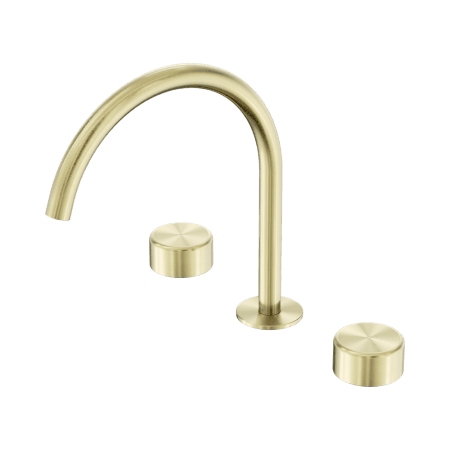 SERENITY BATH/KITCHEN SET ARC SPOUT WITH METAL HANDLE BRUSHED GOLD (24D022BG)