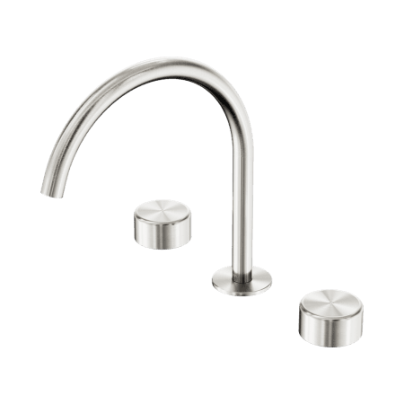 SERENITY BATH/KITCHEN SET ARC SPOUT WITH METAL HANDLE BRUSHED NICKEL (24D022BN)
