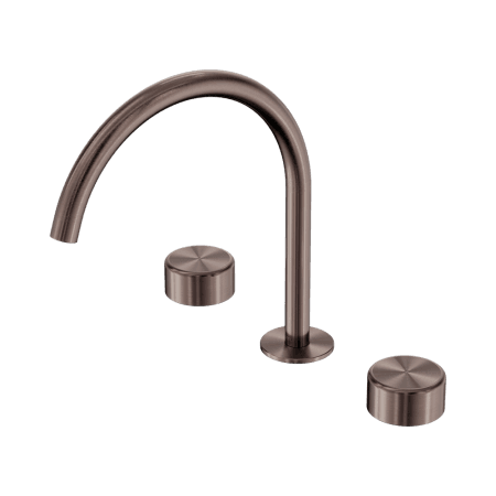 SERENITY BATH/KITCHEN SET ARC SPOUT WITH METAL HANDLE BRUSHED BRONZE (24D022BZ)