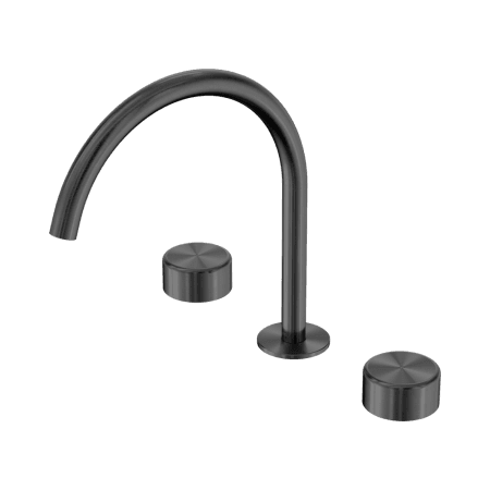 SERENITY BATH/KITCHEN SET ARC SPOUT WITH METAL HANDLE GUN METAL (24D022GM)
