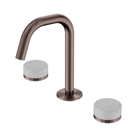 SERENITY BASIN SET EDGE SPOUT WITH CARRARA HANDLE BRUSHED BRONZE (24D023BZ)