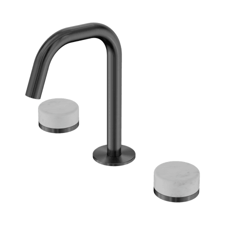 SERENITY BASIN SET EDGE SPOUT WITH CARRARA HANDLE GUN METAL (24D023GM)