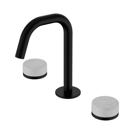 SERENITY BASIN SET EDGE SPOUT WITH CARRARA HANDLE MATTE BLACK (24D023MB)