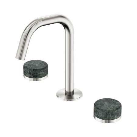 SERENITY BASIN SET EDGE SPOUT WITH VERDE ALPI HANDLE BRUSHED NICKEL (24D024BN)