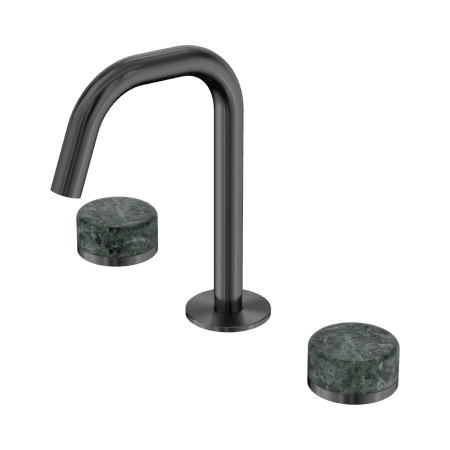 SERENITY BASIN SET EDGE SPOUT WITH VERDE ALPI HANDLE GUN METAL (24D024GM)