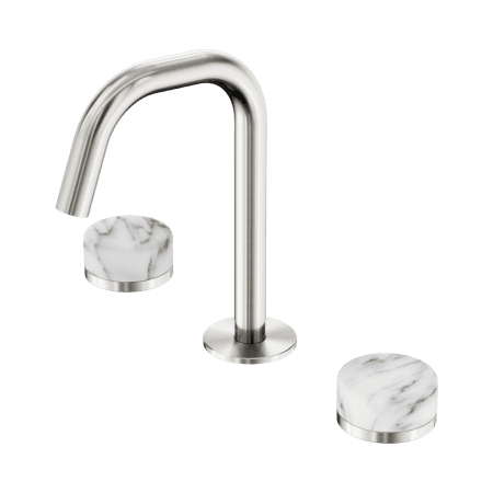 SERENITY BASIN SET EDGE SPOUT WITH ARABESCATO CORCHIA HANDLE BRUSHED NICKEL (24D026BN)