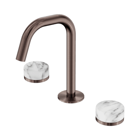 SERENITY BASIN SET EDGE SPOUT WITH ARABESCATO CORCHIA HANDLE BRUSHED BRONZE (24D026BZ)