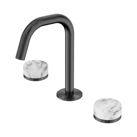 SERENITY BASIN SET EDGE SPOUT WITH ARABESCATO CORCHIA HANDLE GUN METAL (24D026GM)